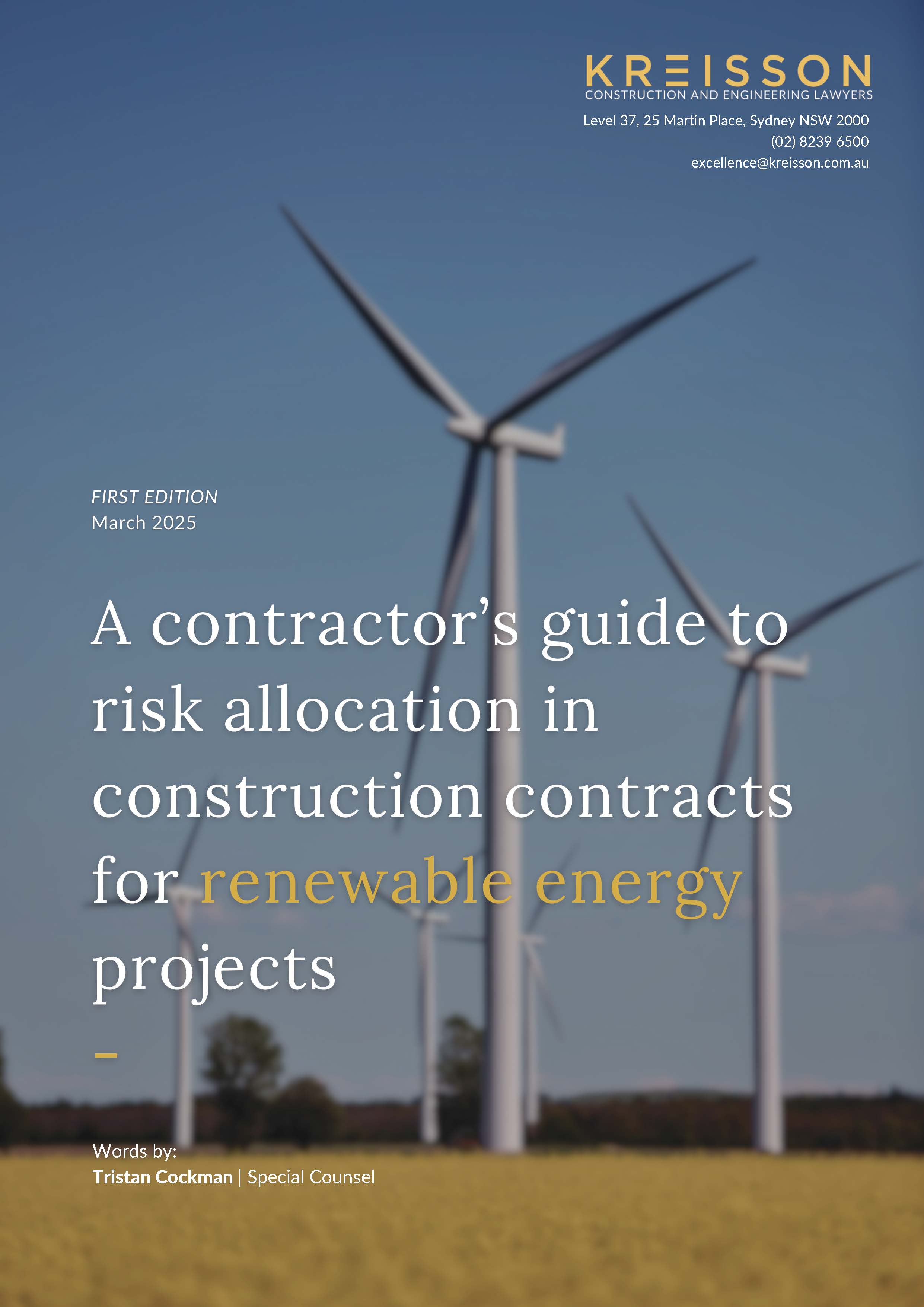A Contractors Guide to Contruction Contracts For Renewable Energy projects