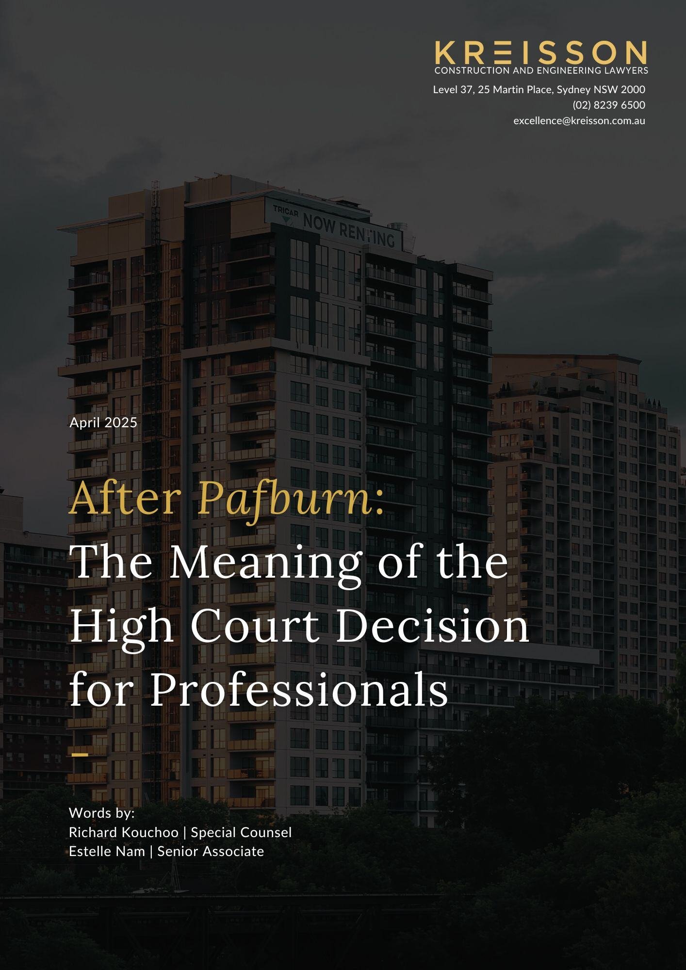After Pafburn The Meaning of the High Court Decision for Professionals v2