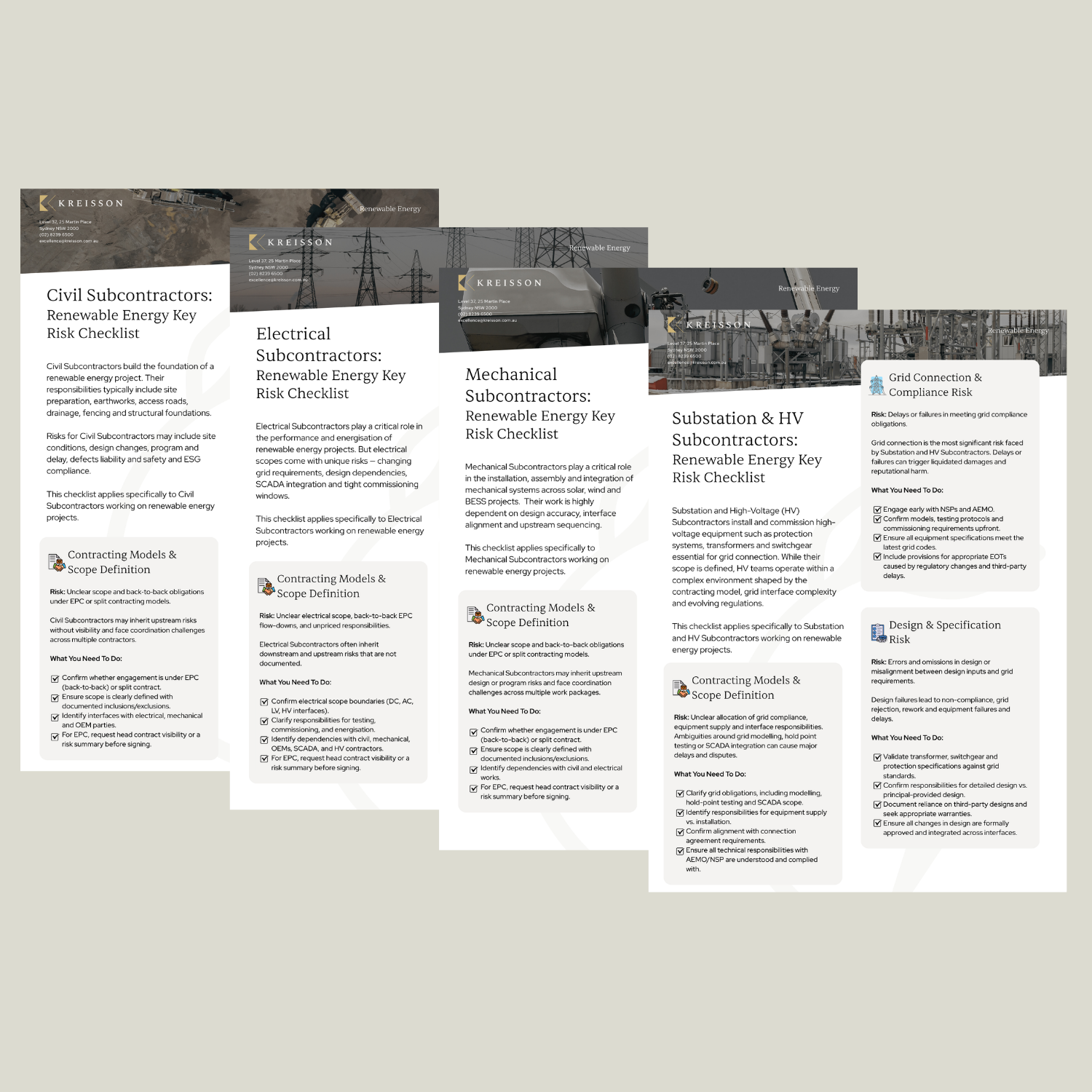 Risk Checklist for Renewable Energy Subcontractors