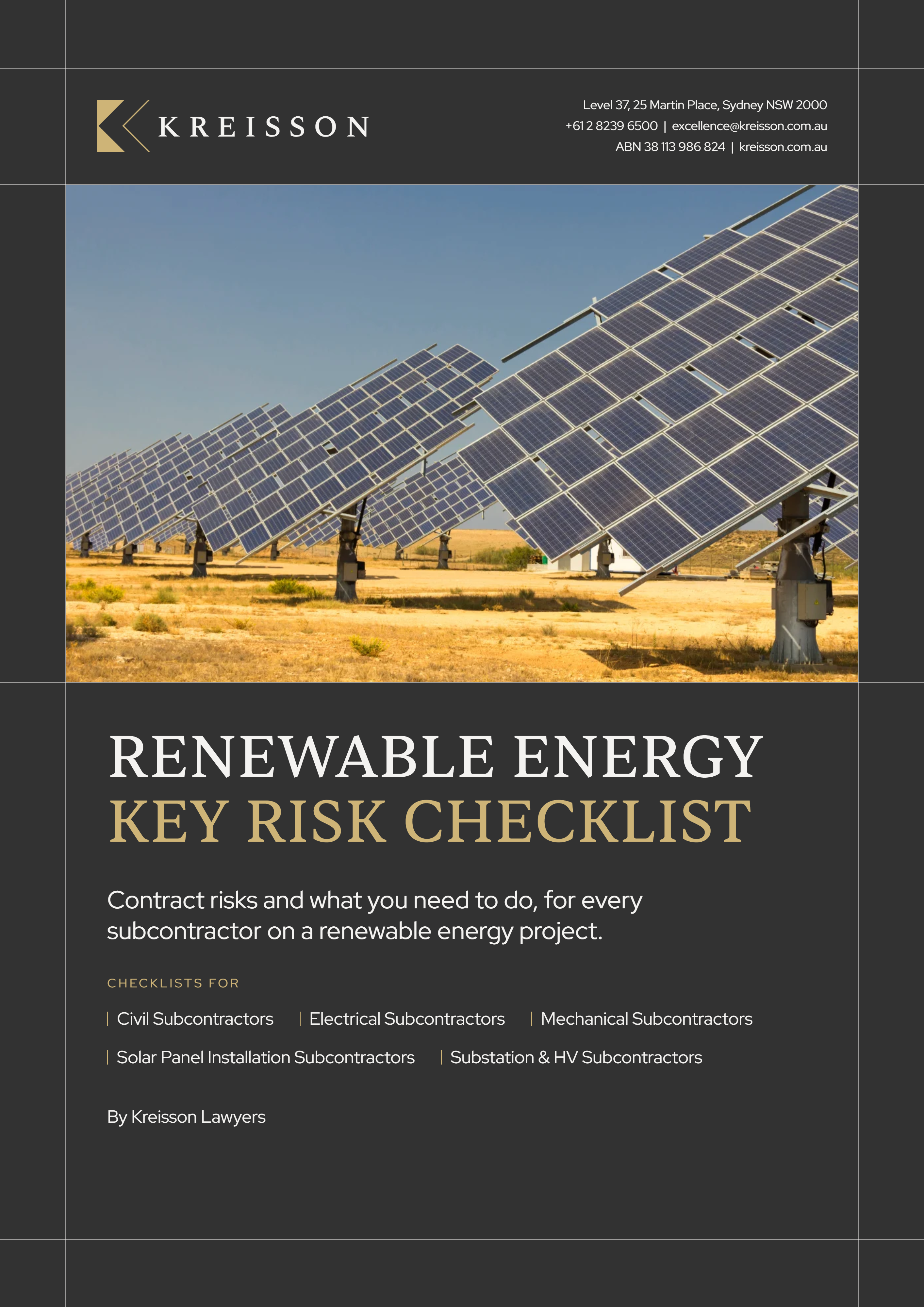 Renewable Energy Key Risk Checklist