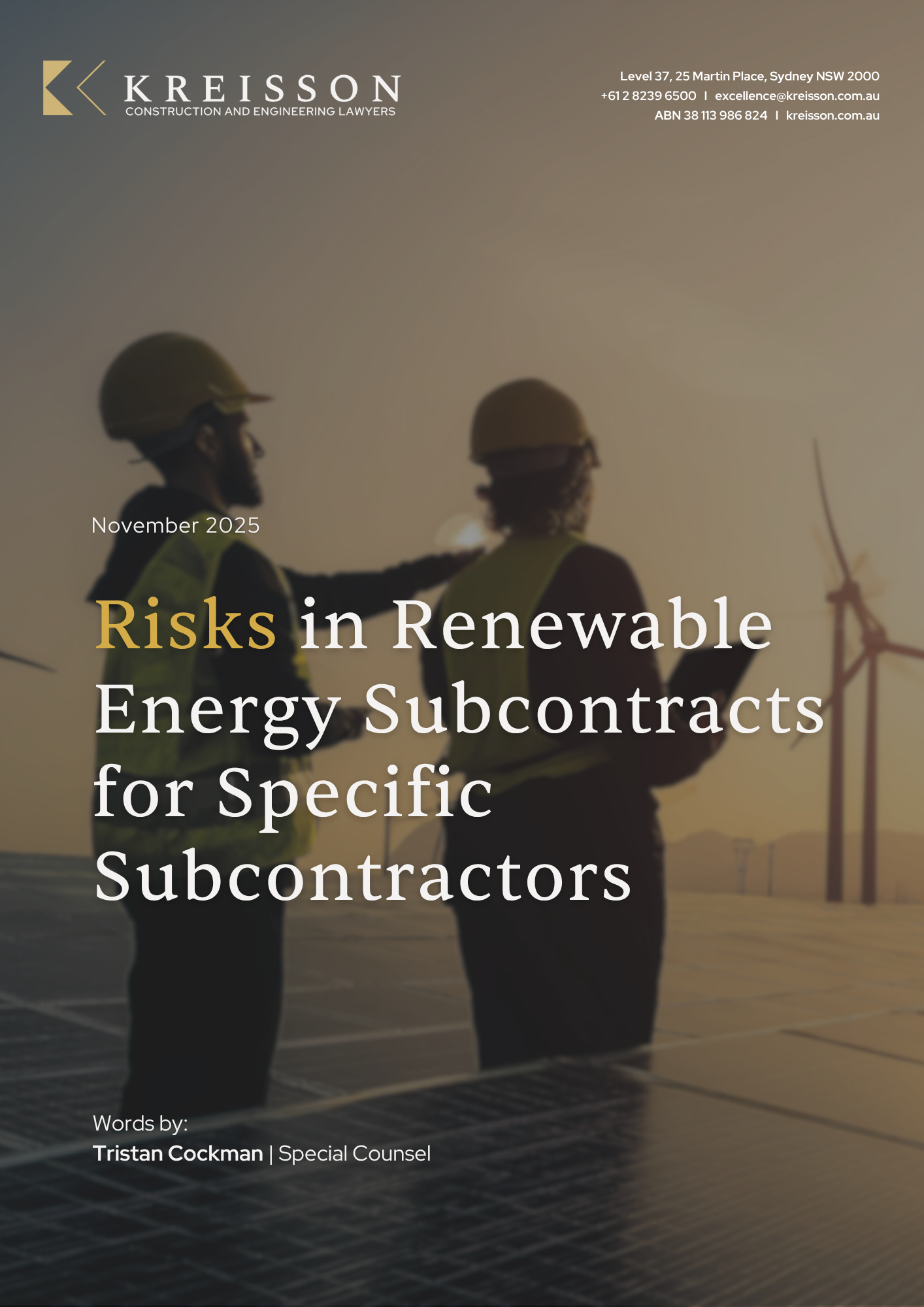Risks in Renewable Energy Subcontracts for Specific Subcontractors