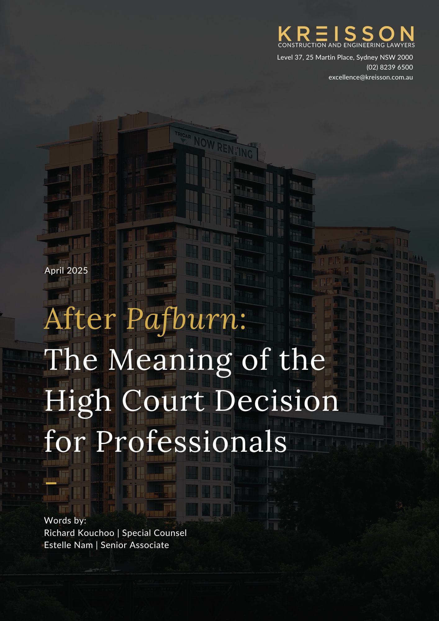 After Pafburn The Meaning of the High Court Decision for Professionals v2